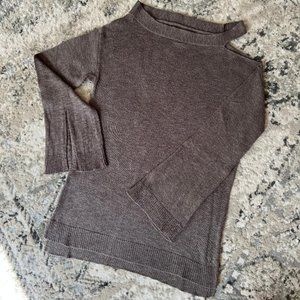 XS Michael Stars Cutout Shoulder Tunic Linen Sweater